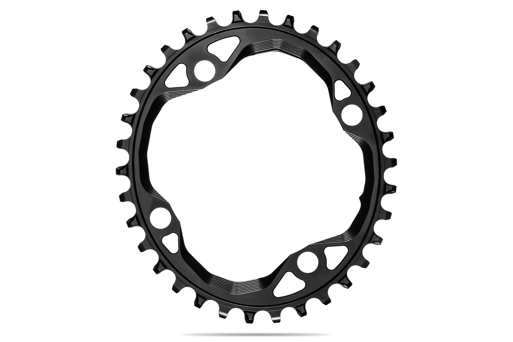 Oval 104BCD chainring N/W -BLACK | 32T (integrated threads)